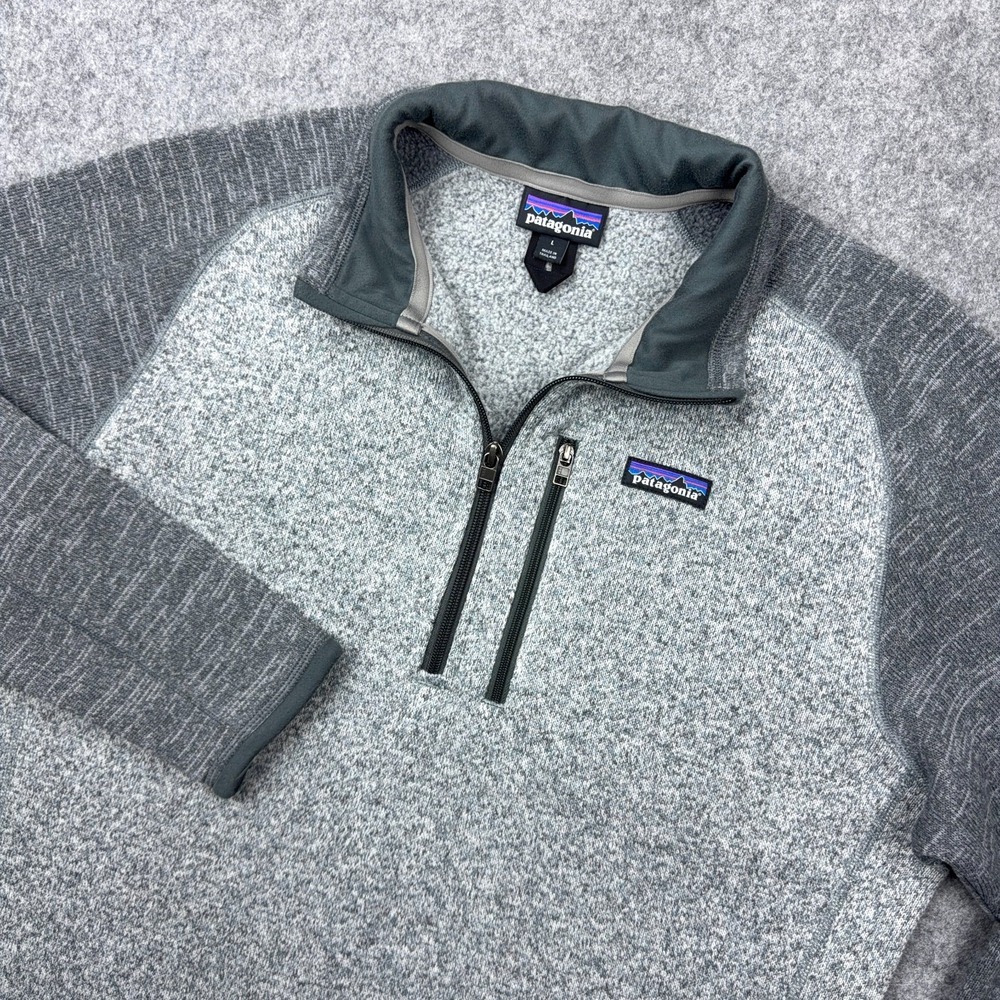 Patagonia Better Sweater Mens Large Gray Fleece 1/4‎ Zip Pullover Outdoor 25523